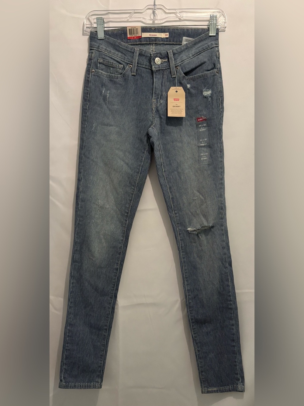 Levi’s 711 skinny Mid rise jeans pinstripe